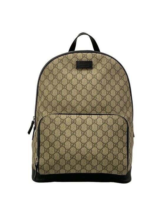 Gucci Backpack GG Supreme Beige Black Leather main image 5